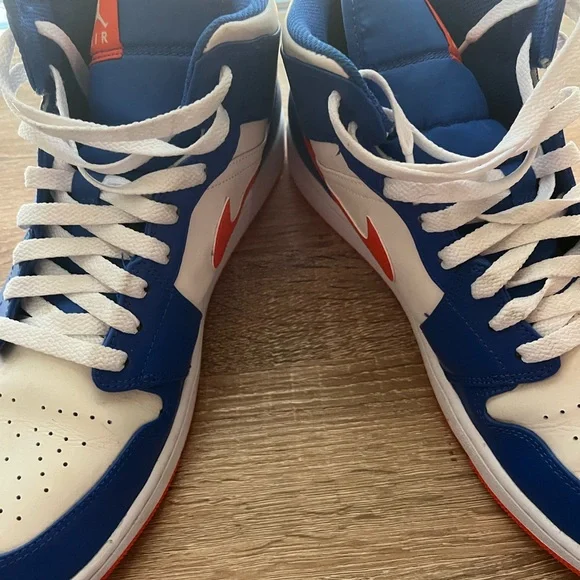 Nike Air Jordan 1 Mid NY Knicks "Wheaties" Blue Orange FD1029-400 Men's Size 12 - Picture 4 of 8